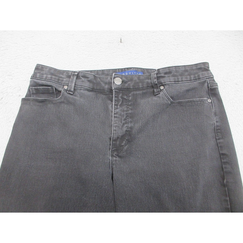 Bandolino Amy Straight Jeans Women 14 Black Charcoal Wash Mid Rise Stretch Denim - Picture 3 of 16